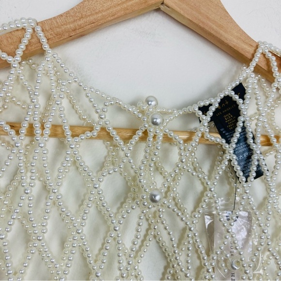 Anthropologie Current Air white pearl beaded tank. One size. New with tags. - Picture 4 of 8
